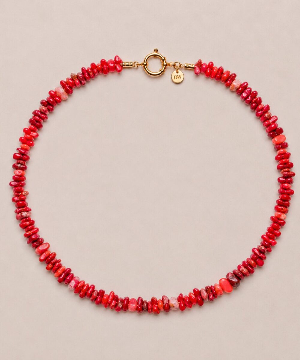 Collar Madeira rojo