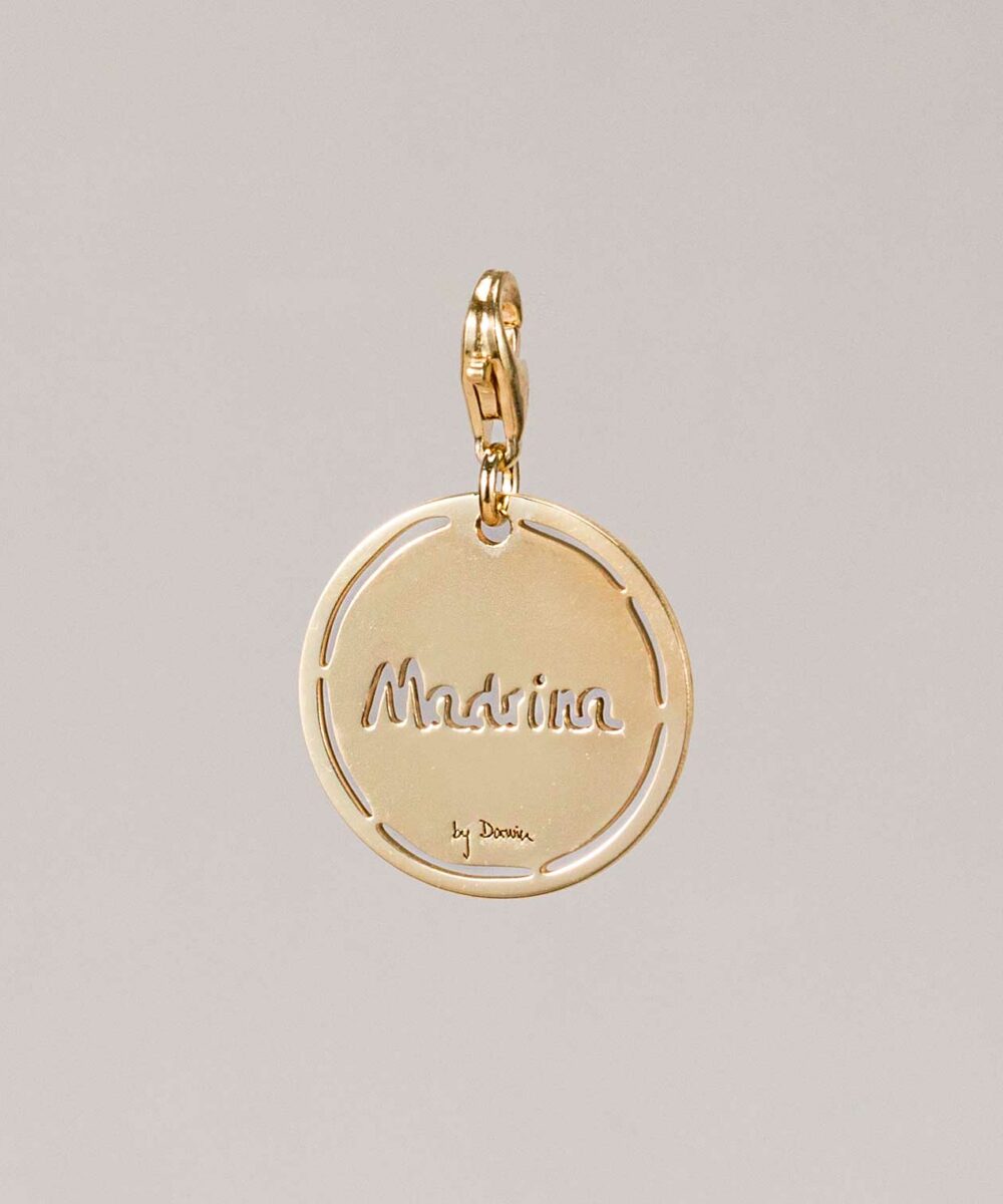Charm medalla oro calada Madrina