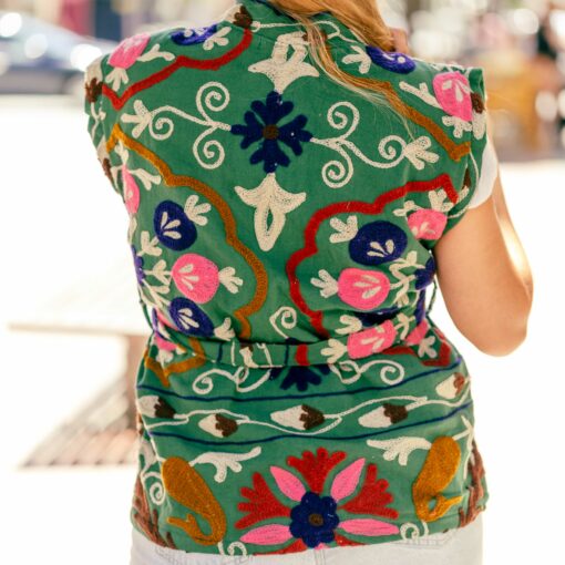 Chaleco Bordado DW Verde Hoja CH012