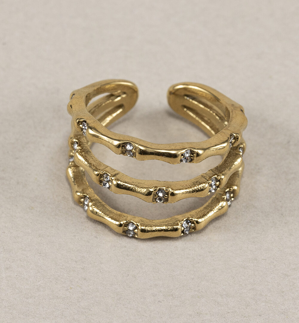 Anillo Bambú circonitas