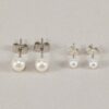 Pendientes Perlas Plateadas
