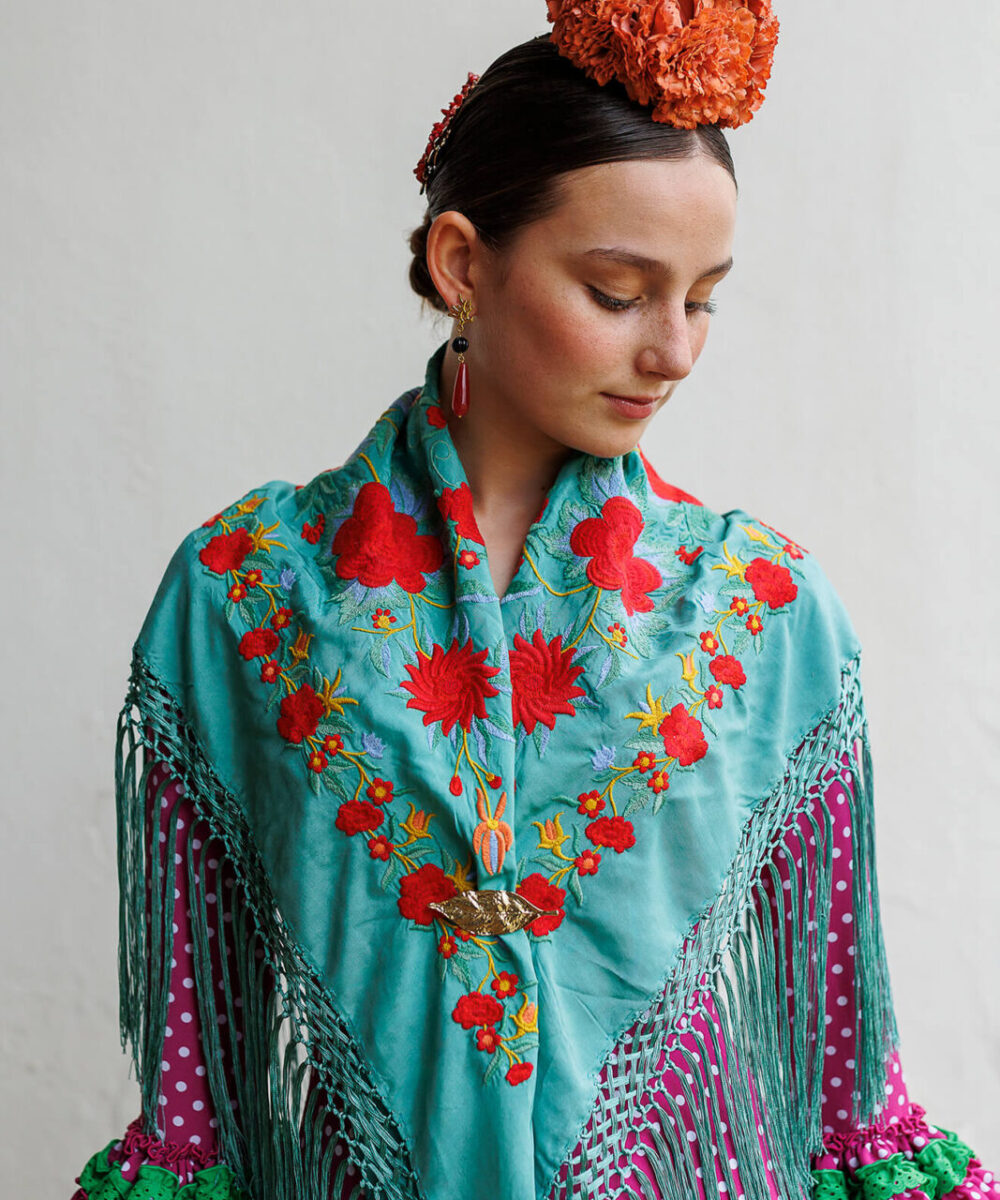 Mantoncillo Rosario verde agua