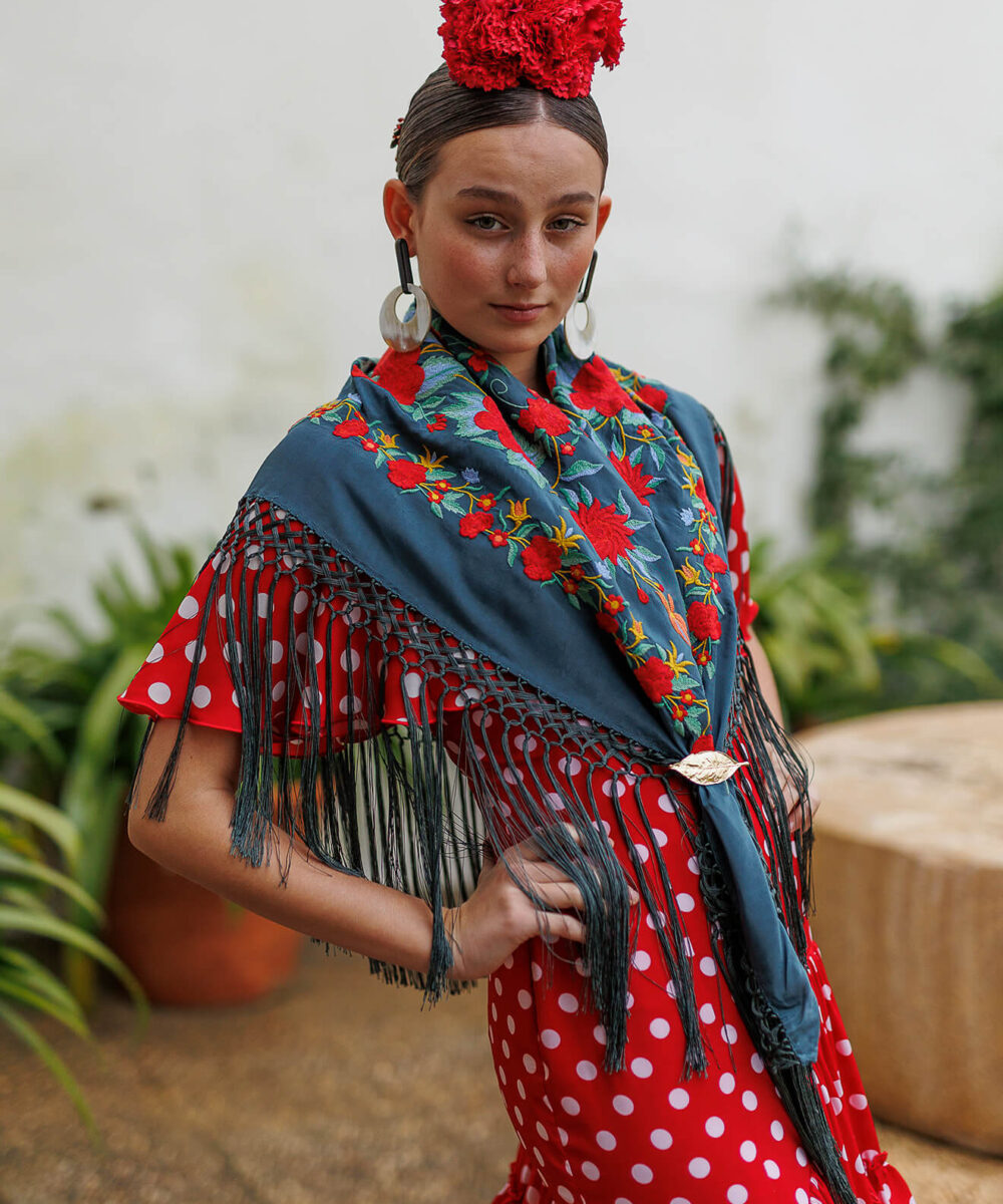 Mantoncillo Rosario verde petróleo