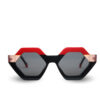Gafas de sol Pérez Red con montura negra, rojo y rosa, lentes polarizadas y diseño tipo eye-cat. ¡Además, son graduables!