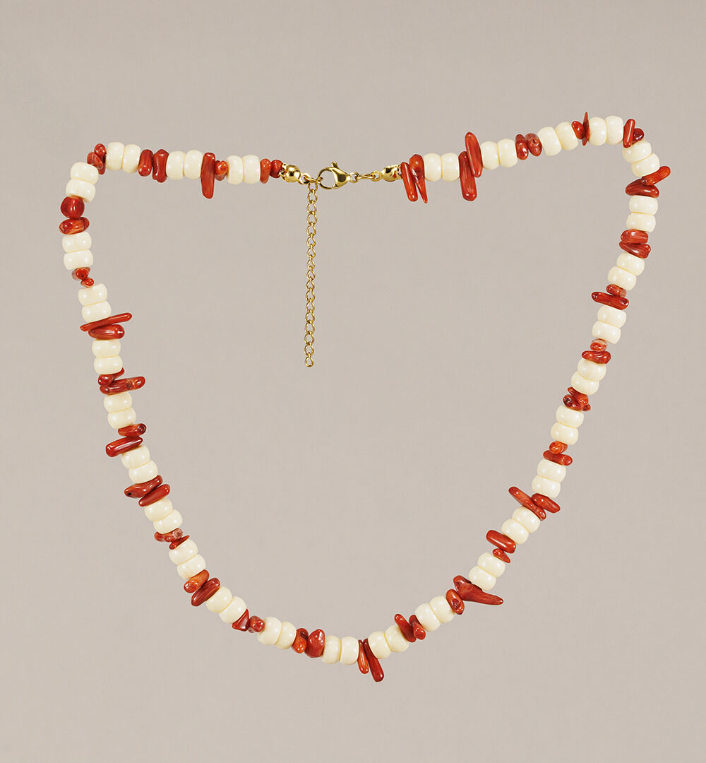 Collar Hueso y Coral