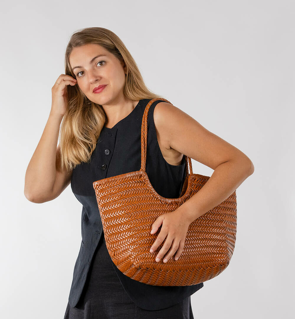 Bolso trenzado piel