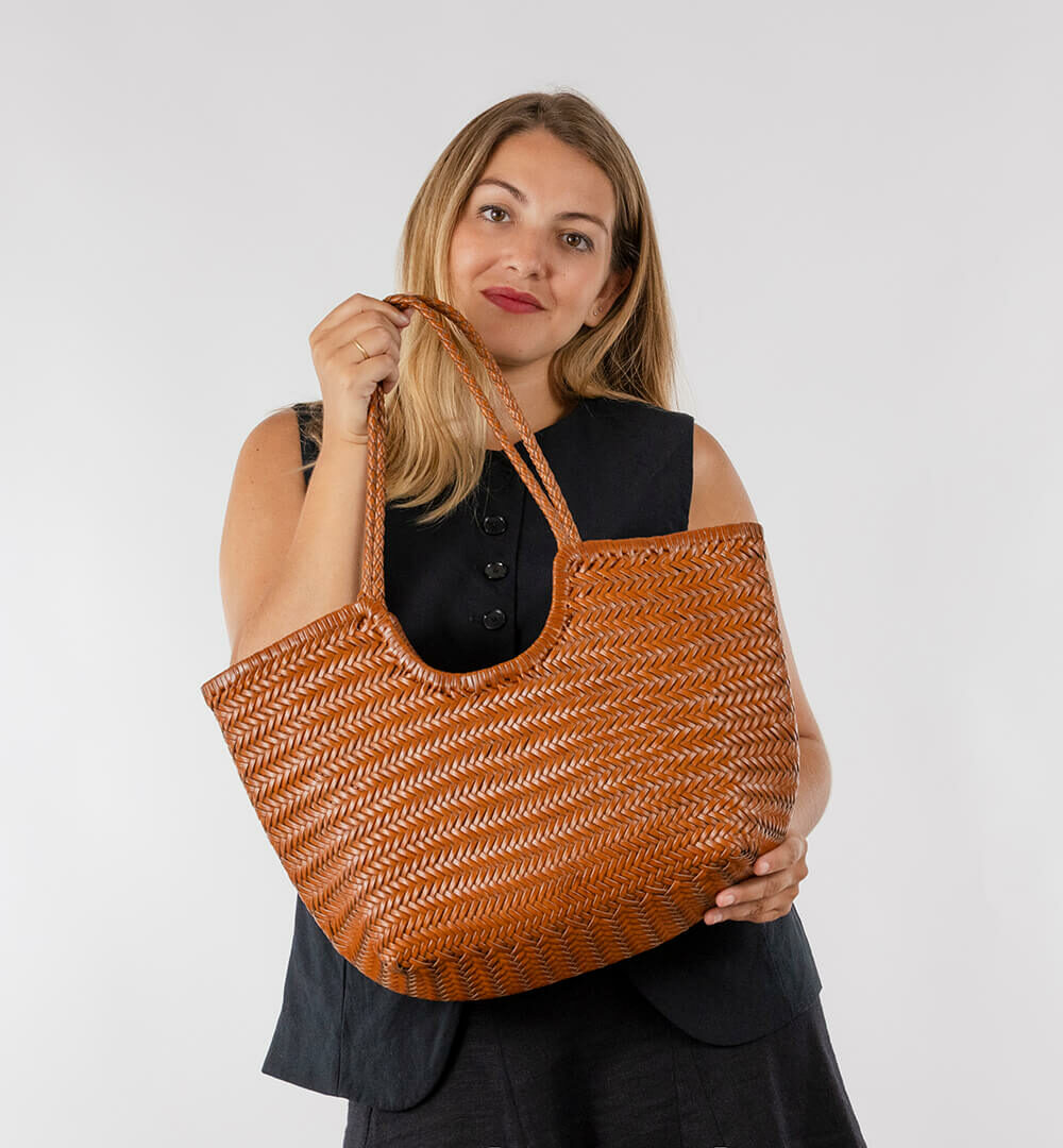 Bolso trenzado piel