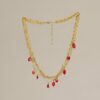 Cadenas Roquetas: cadena fina dorada con piedras naturales de coral rojo. Waterproof, hipoalergénica y ligera. Ideal para verano .