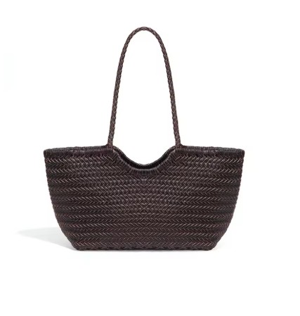 Bolso trenzado de piel 100% auténtica, disponible en marrón chocolate y verde oscuro. Estilo, calidad y funcionalidad en un solo accesorio.1005 piel