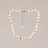 collar hueso y coral naranja