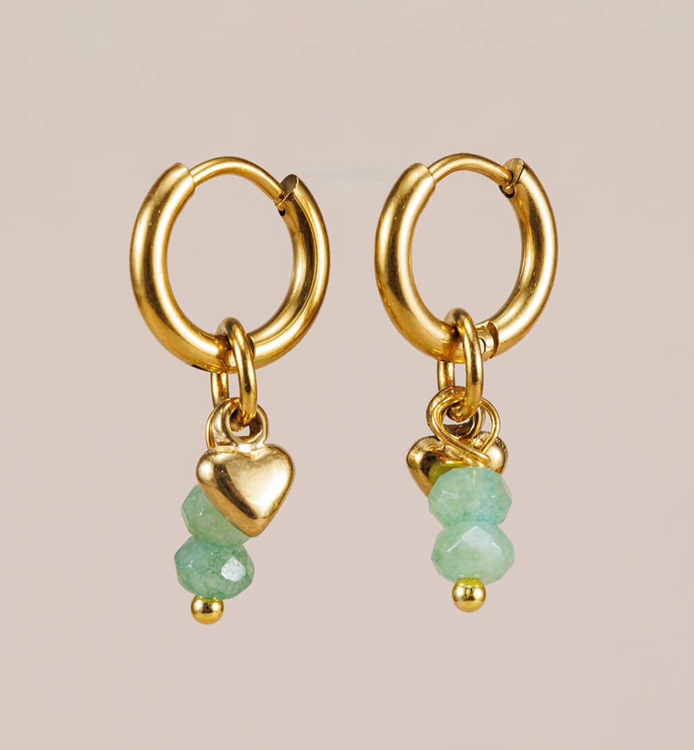 Pendientes aro corazones