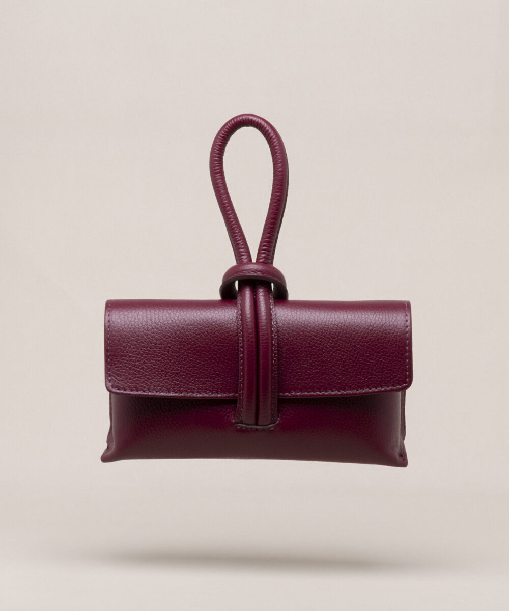 Bolso de piel Andrius burdeos
