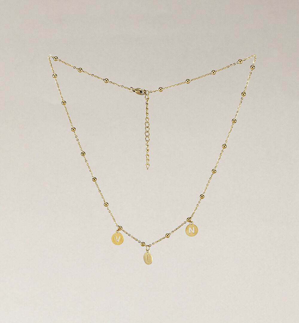 Cadena Briana personalizada con 3 iniciales