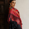 Look flamenca coral rojo Darwin- peinecillos y flor
