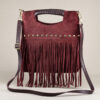 Bolso flecos burdeos