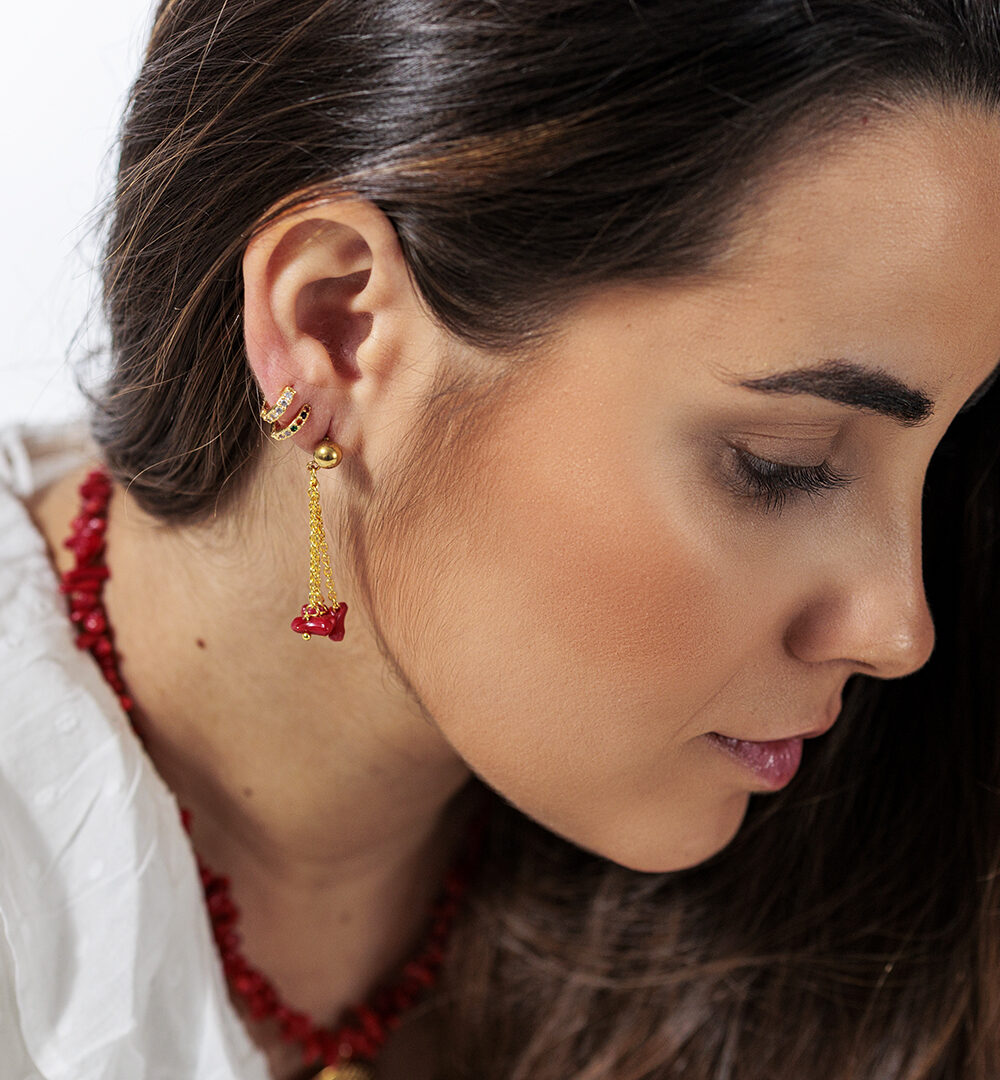 Pendientes Coral Cascada