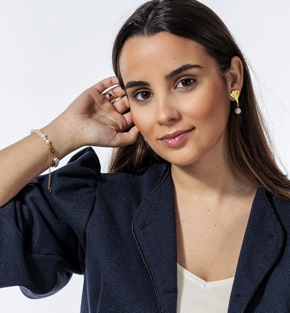 Pendientes Perla Ginkgo