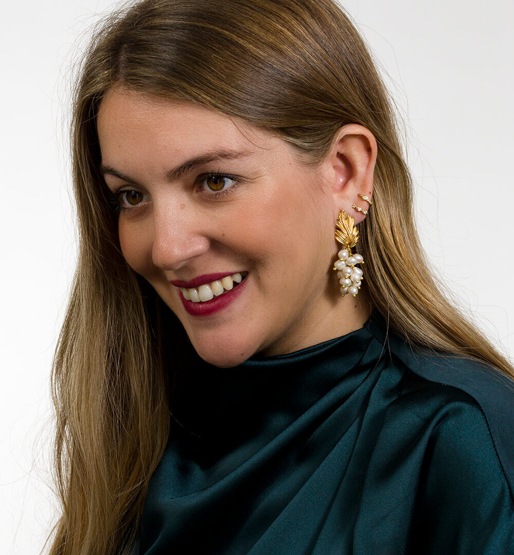 Pendientes oro Racimo