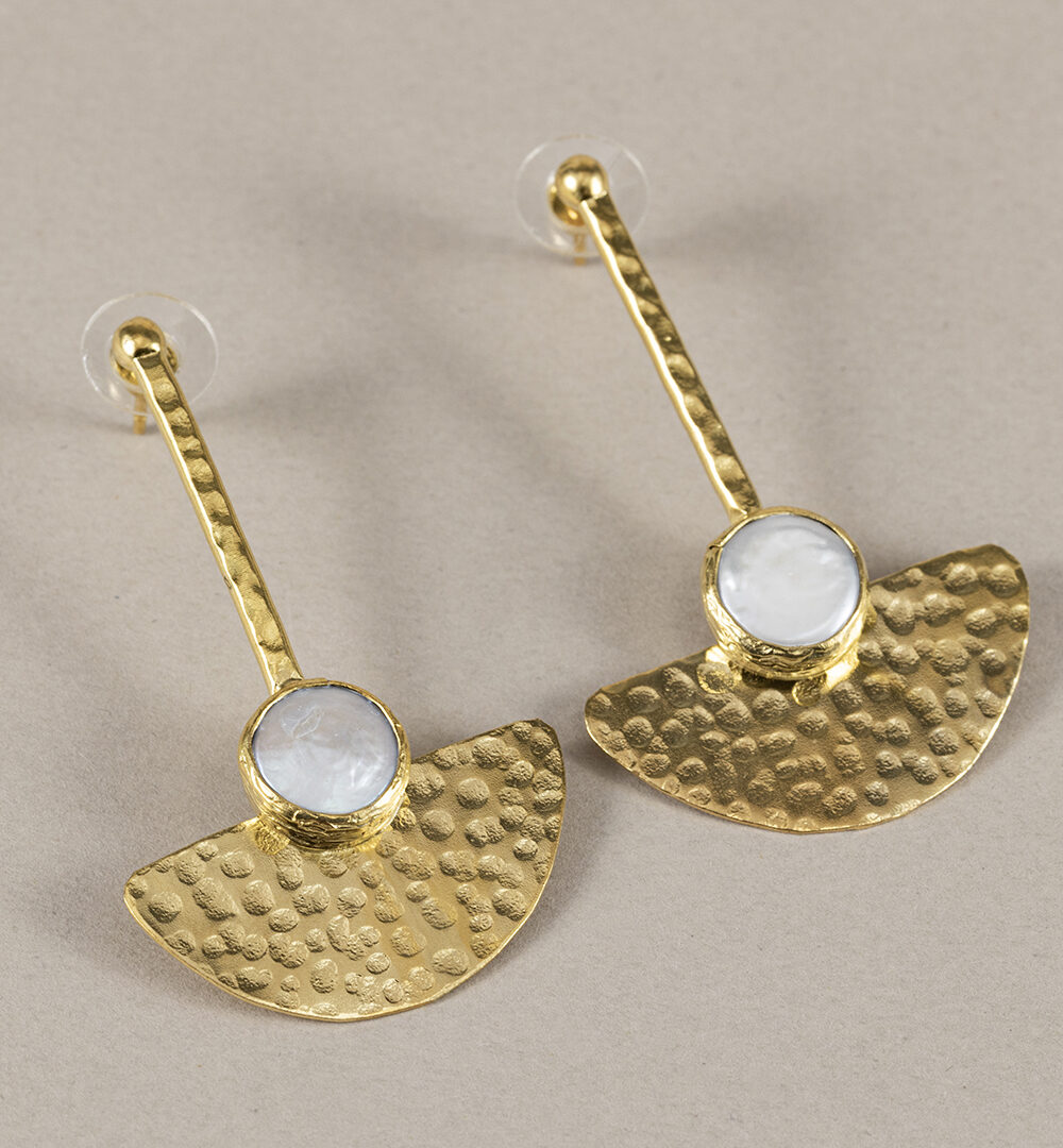 Pendientes oro Abanico