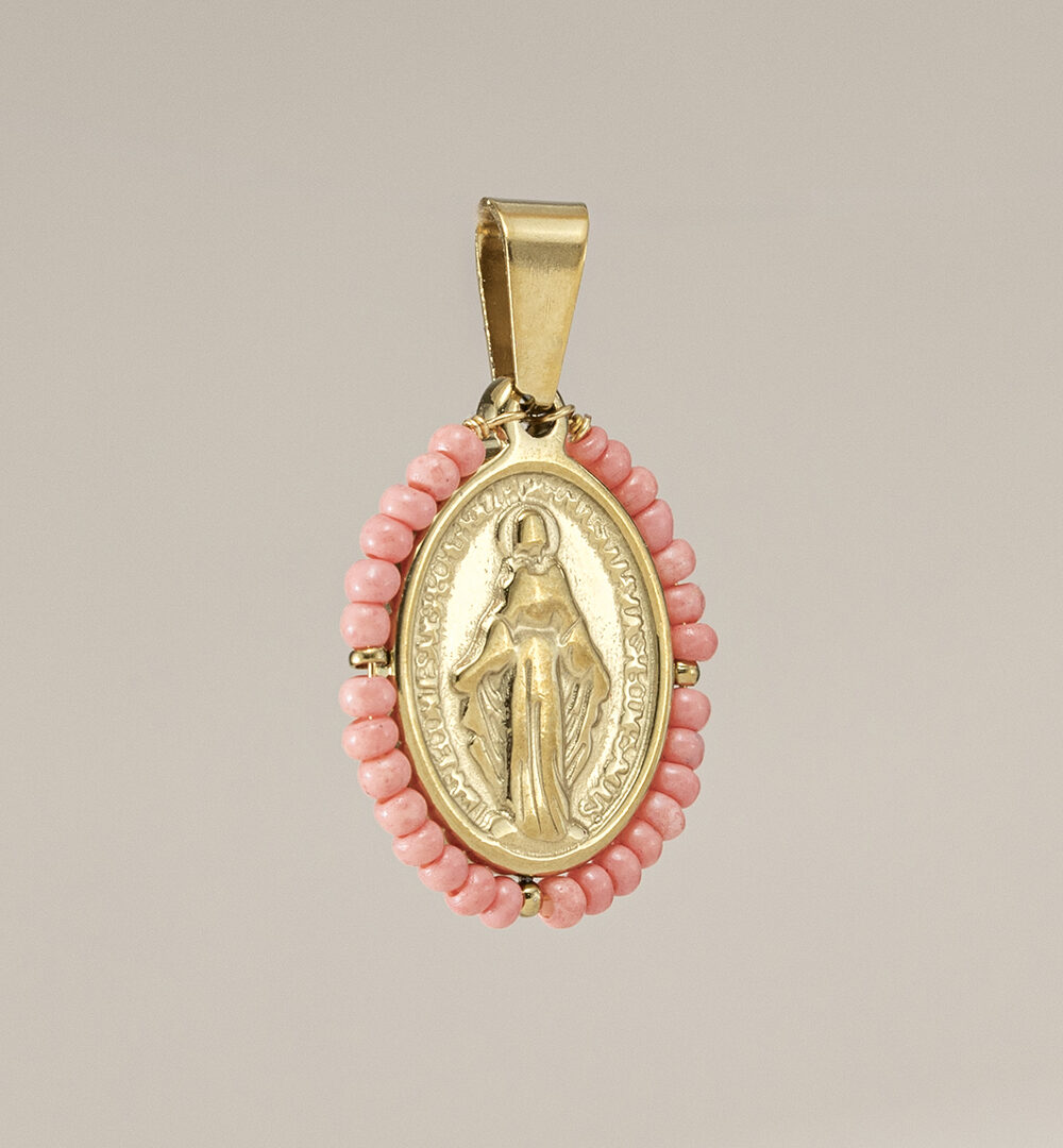 Medalla Virgen Milagrosa con coral