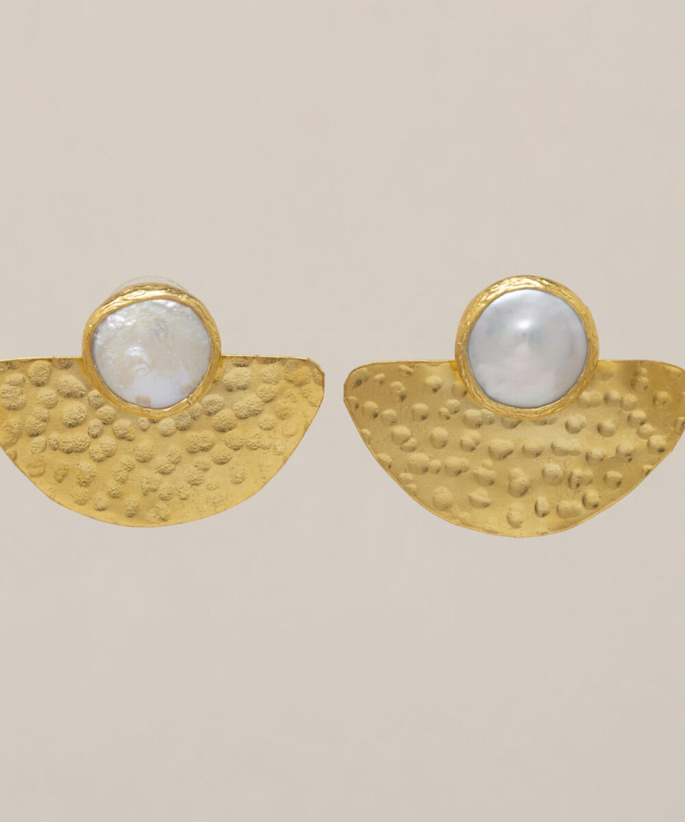 Pendientes oro Abanico