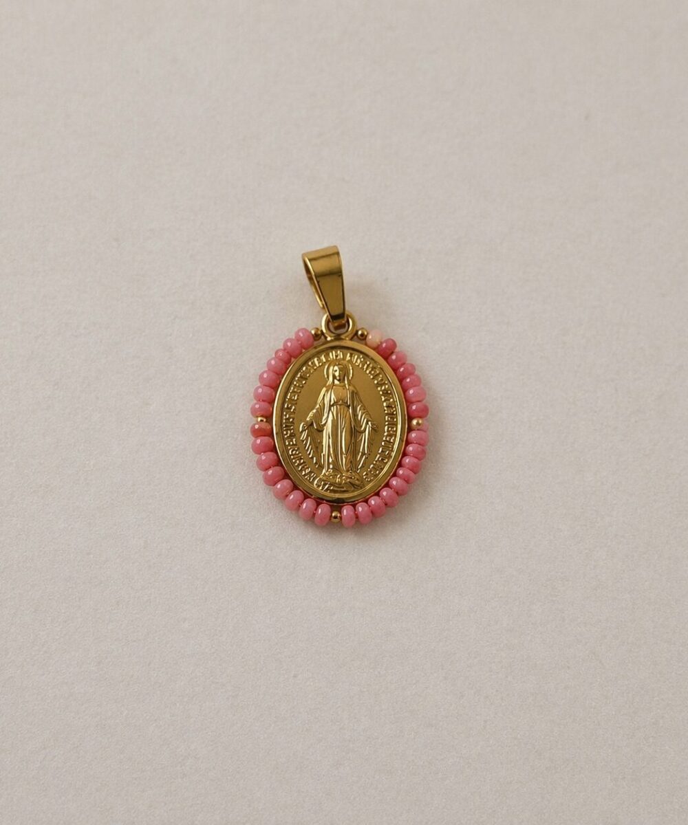 Medalla Virgen Milagrosa con coral