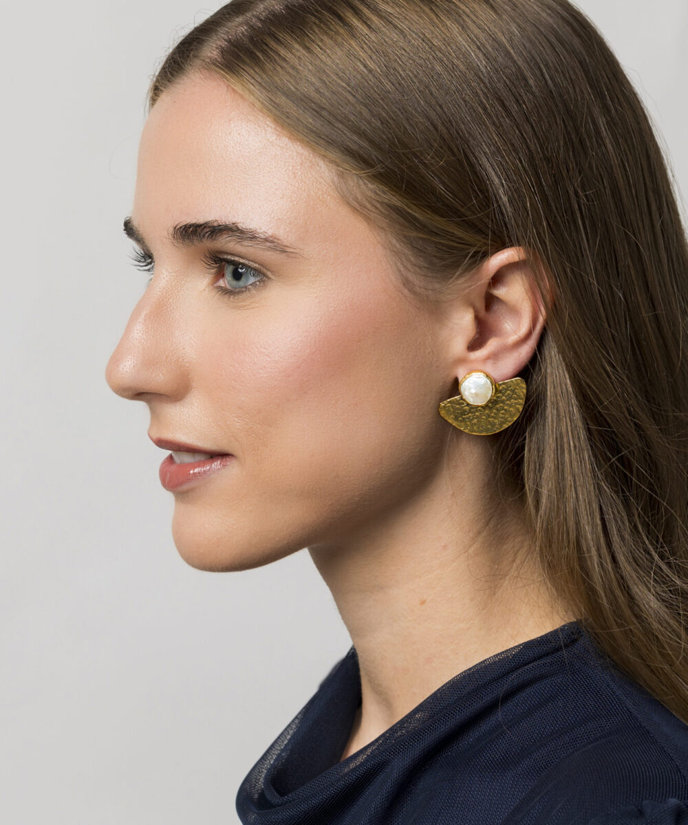 Pendientes oro Abanico