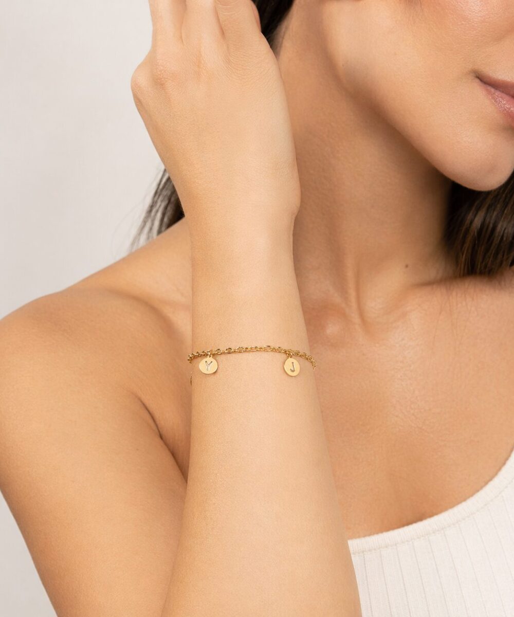 Pulsera Pilar personalizada con 2 inicial