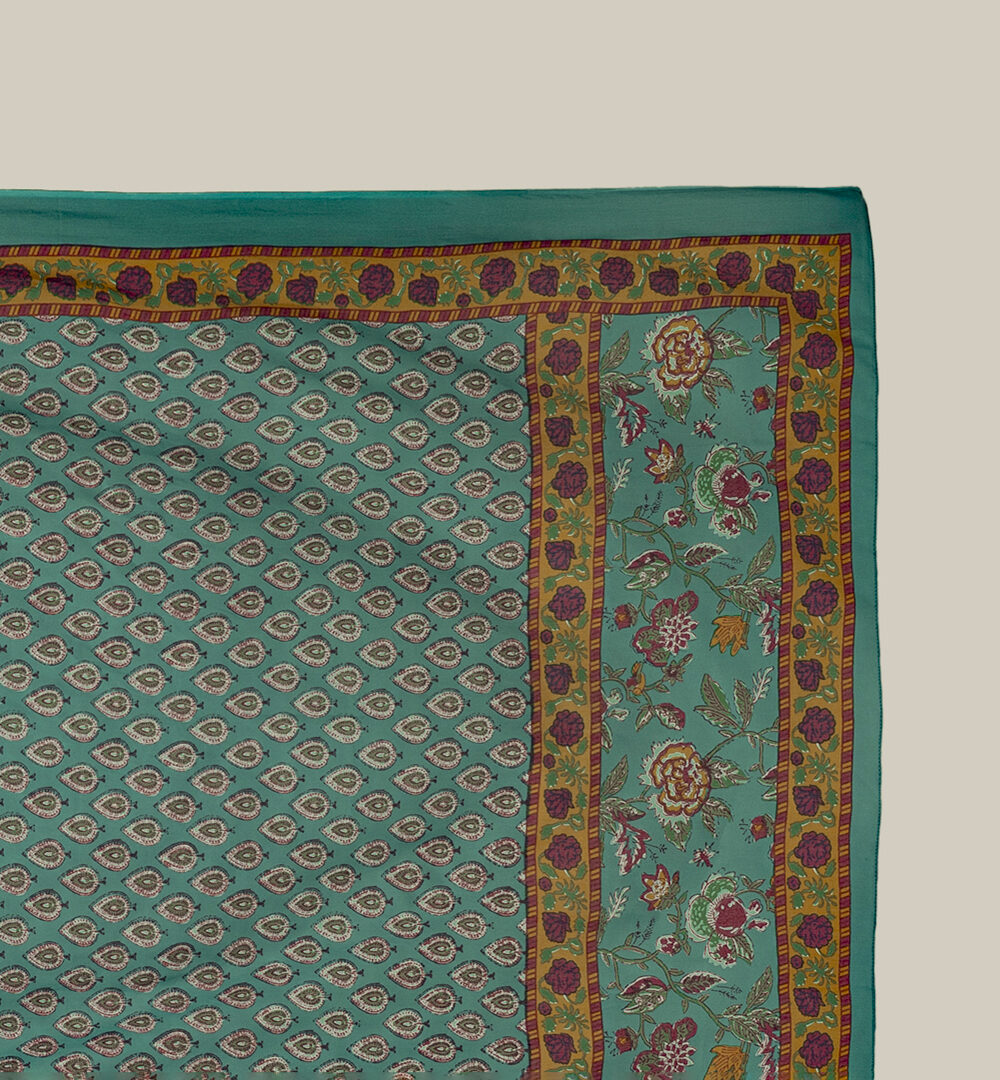 Pareo algodón India turquesa