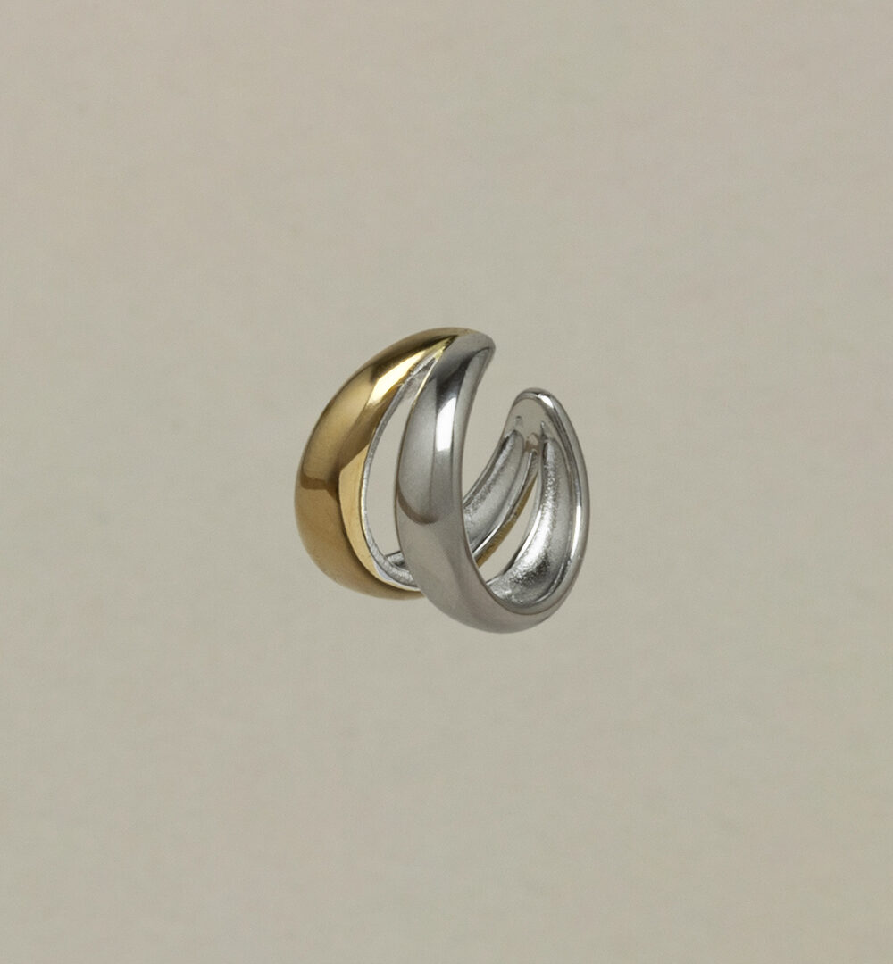 Ear cuff bicolor Ondas