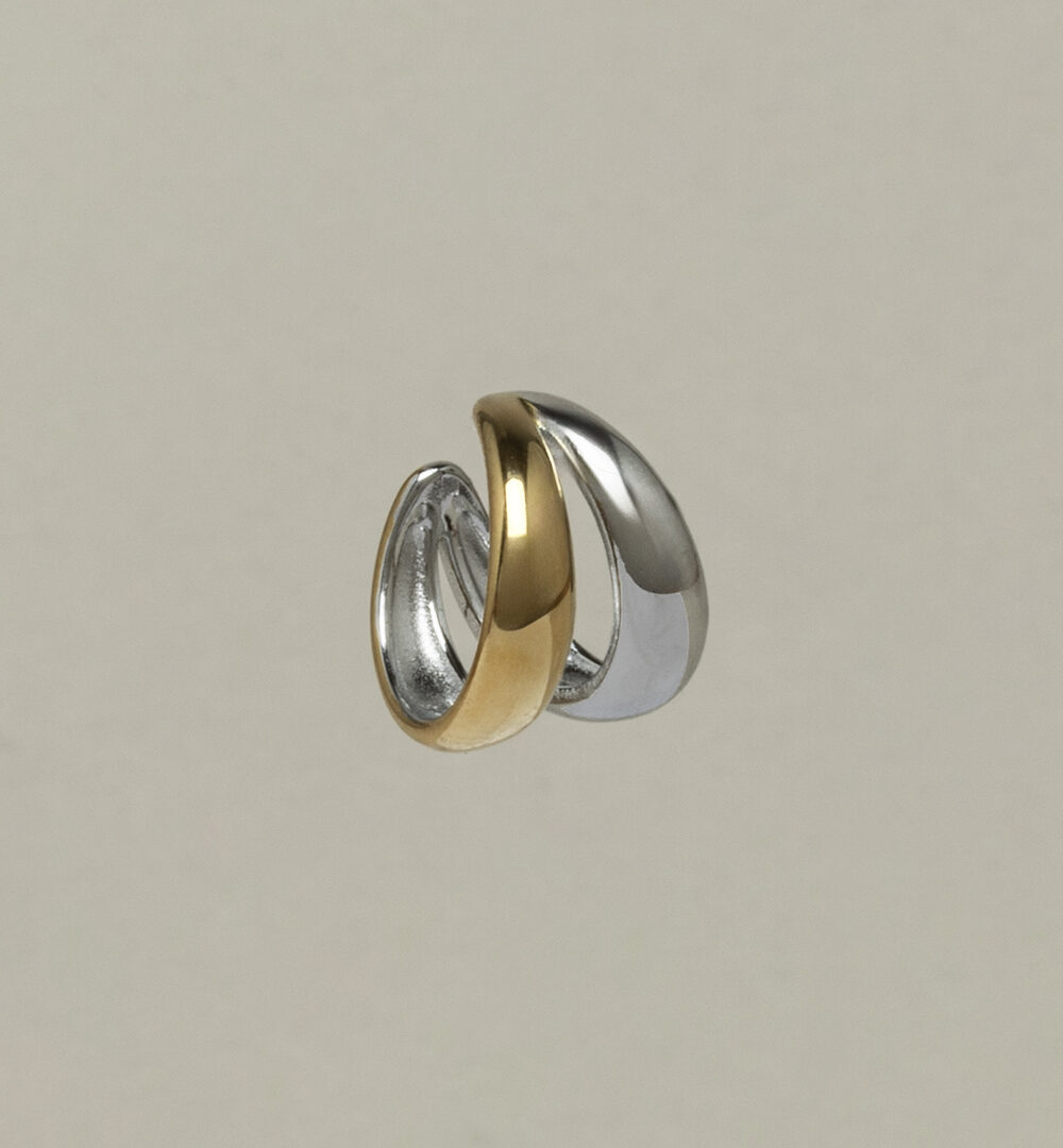 Ear cuff bicolor Ondas