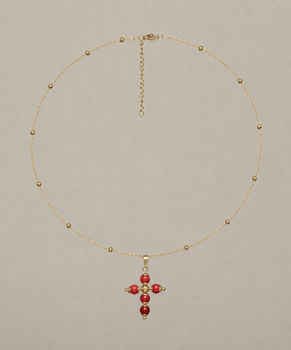 Collar cruz Coral