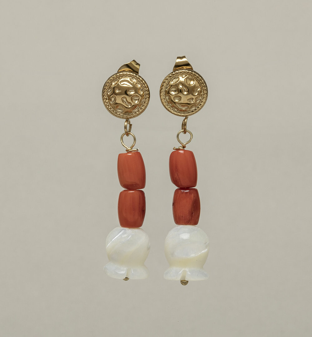 Pendientes Medusa con coral