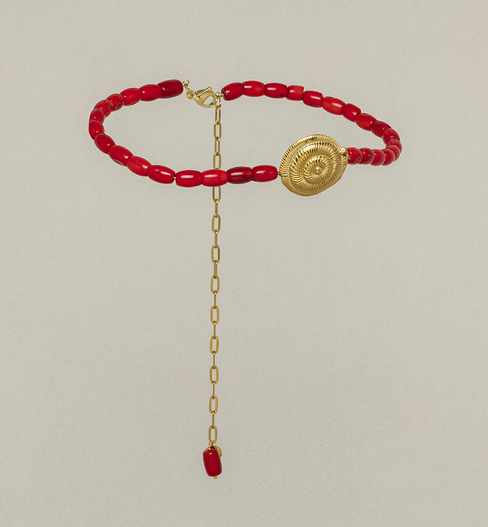 Choker Caracola coral