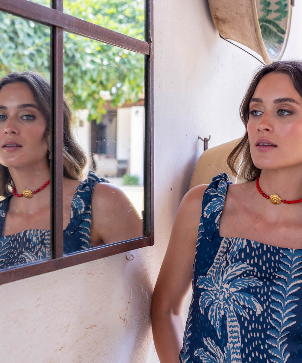 Choker Caracola coral