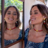 Choker Caracola coral Pendientes Caracola coral