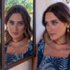 Choker Caracola coral y Pendientes Caracola coral