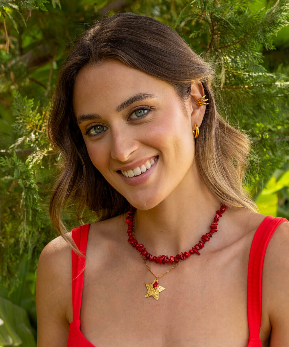 Cadena Roche y Earcuff dorado triple