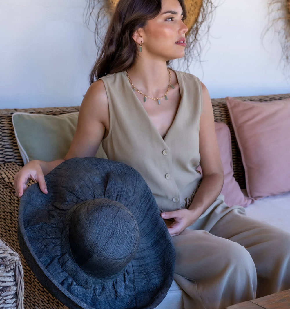 Pamela rafia gris