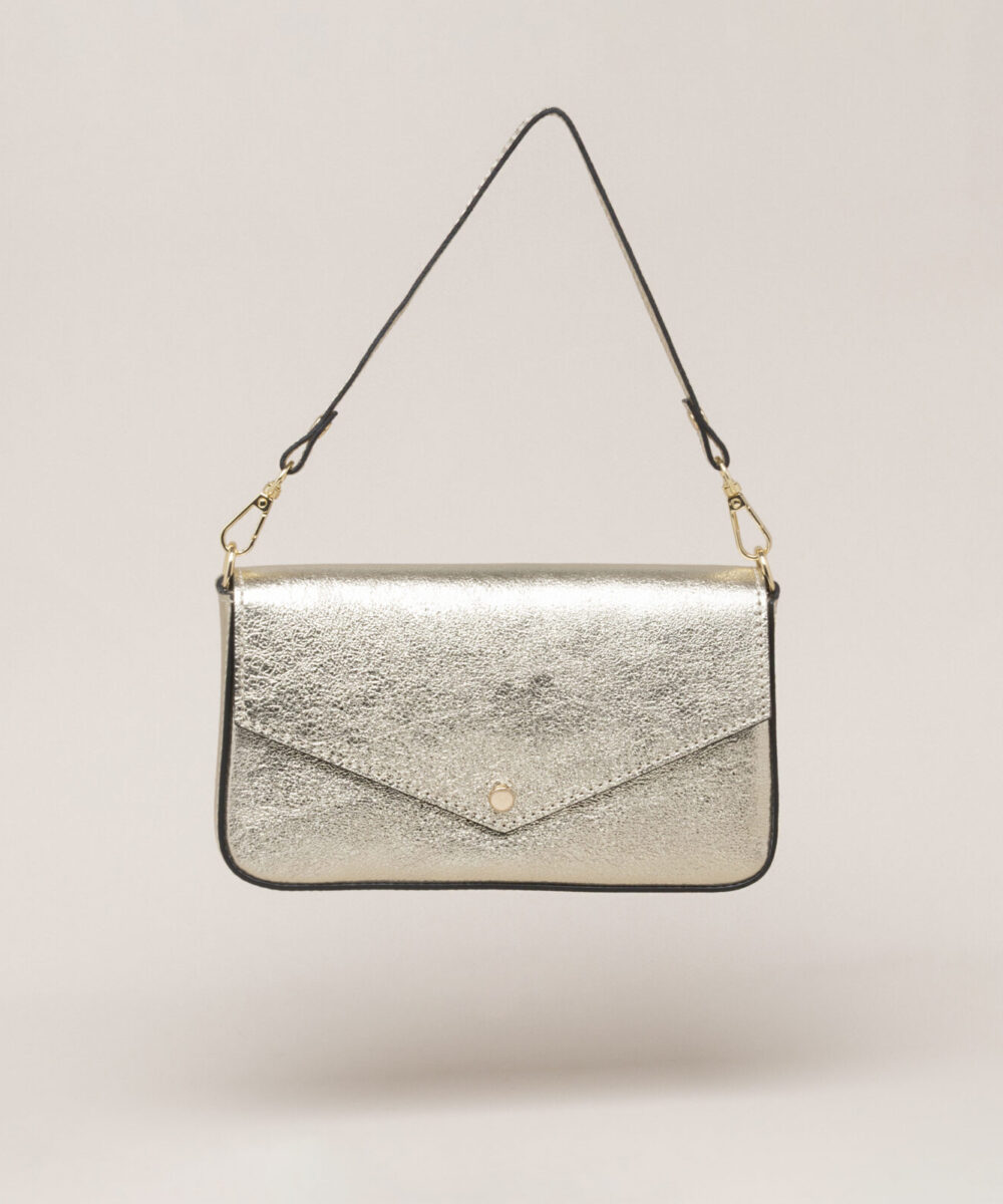 Bolso de piel dorado Matilda 3 en 1